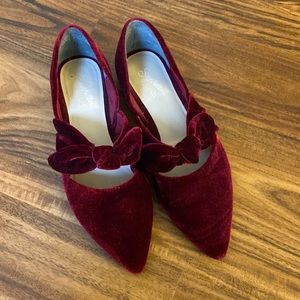 Sundance Burgundy Velvet Flats